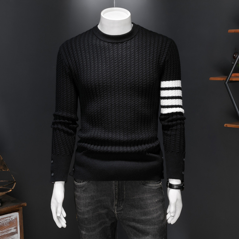 Men's Long-Sleeved Sweater Crew Neck Pullover